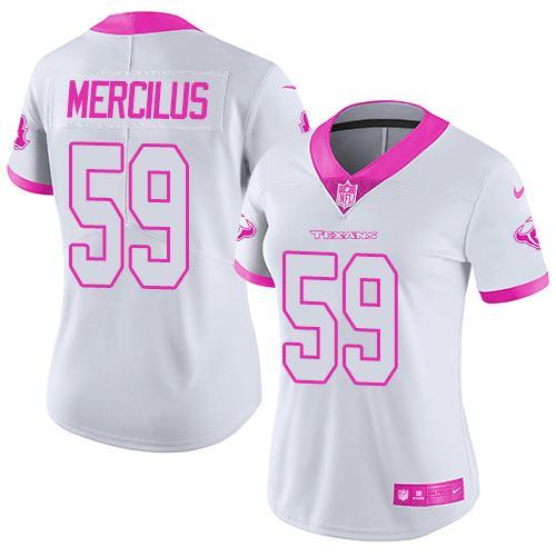Women White Pink Limited Rush jerseys-099